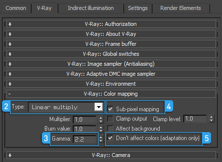 Vray settings linear workflow