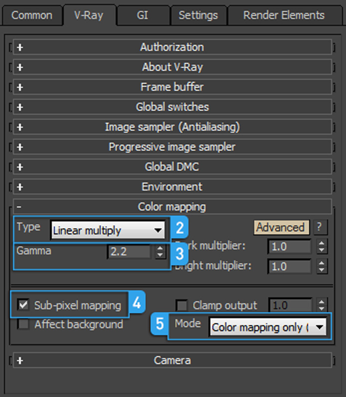 Vray Linear 3 Workflow settings