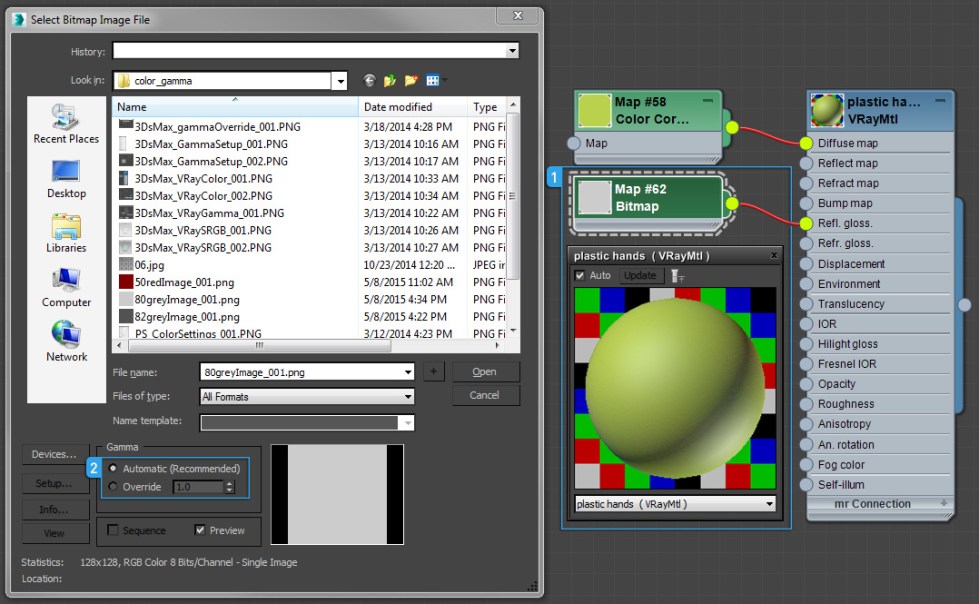 Bitmap glossiness for Vray material