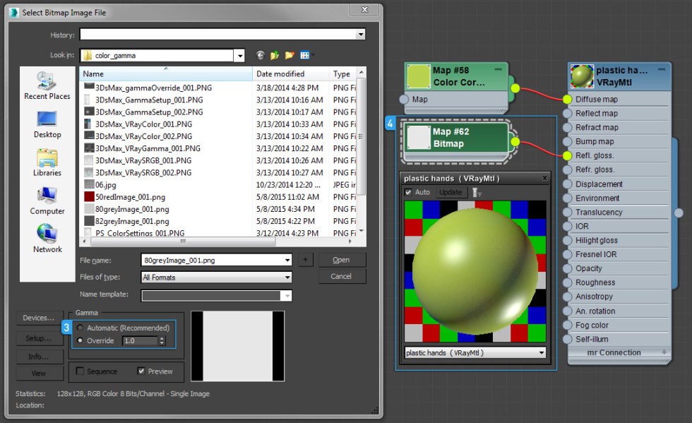 Gamma settings for linear workflow