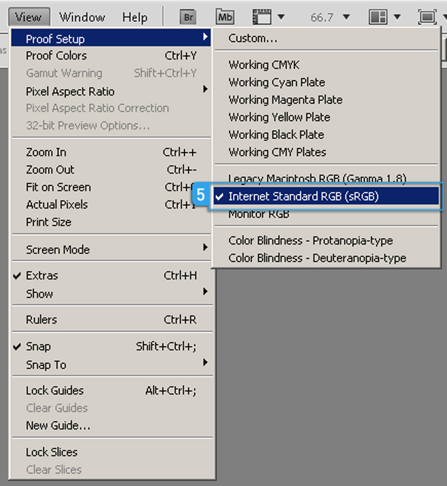 Setting proof colors in Photoshop