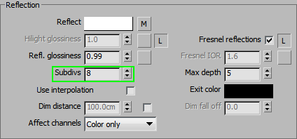 Subdivs Vray Reflection