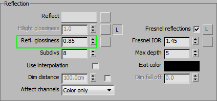 Vray Reflection Glossiness