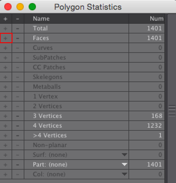 LW_PolyStats_Dialog | 3D Modeling Resources