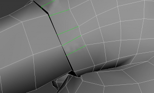example of making the sleeve and arm separate objects with T-vertices