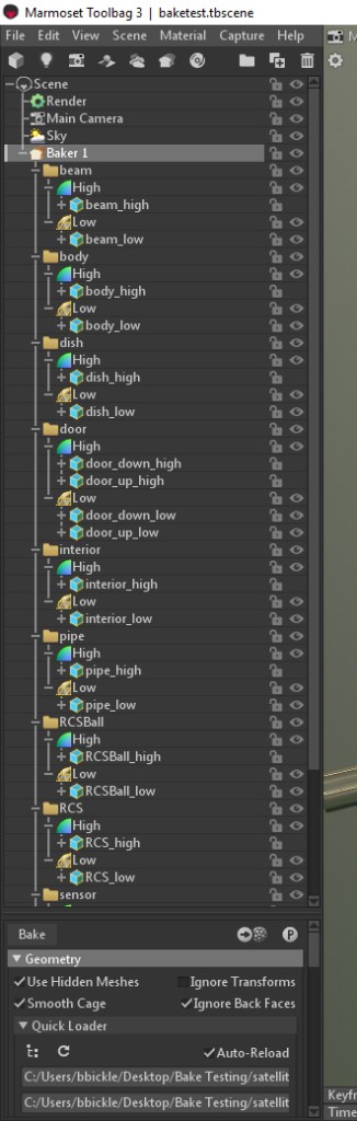 Marmoset Toolbag 3 Bake Groups