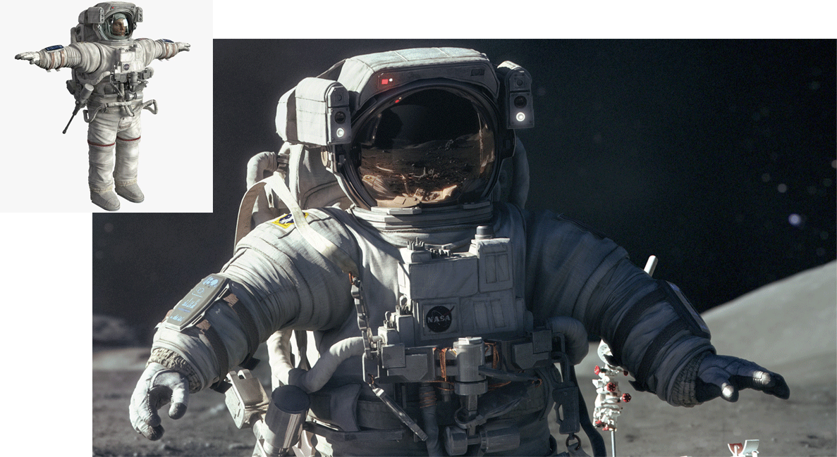 Astronaut 3D model in context image on TurboSquid